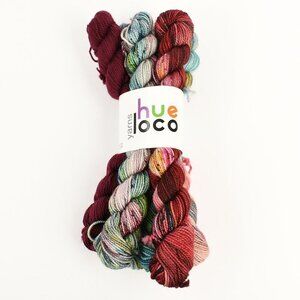 Hue Loco Merino Sock Mini Bundle Fingering Weight 80/20 SW Merino Nylon Sangria